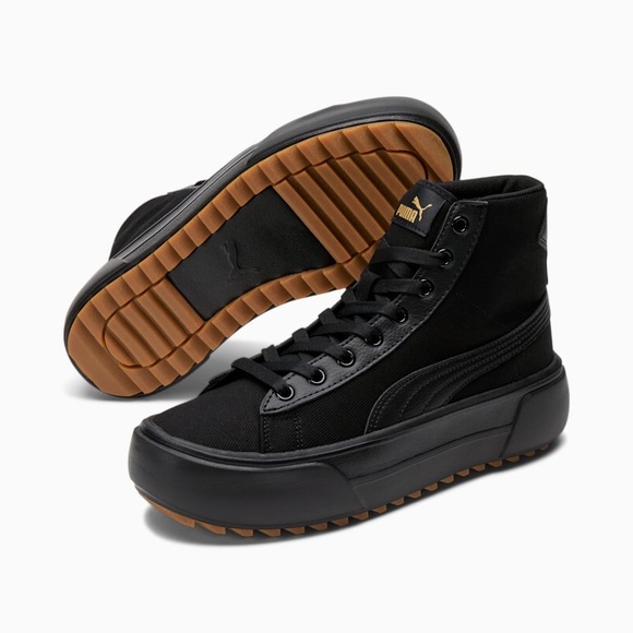 Puma Shoes - Puma Sneakers Black Gold High Top Platform NWT Size 11 M
